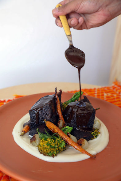 Braised Short Ribs with Mole Red Wine Sauce